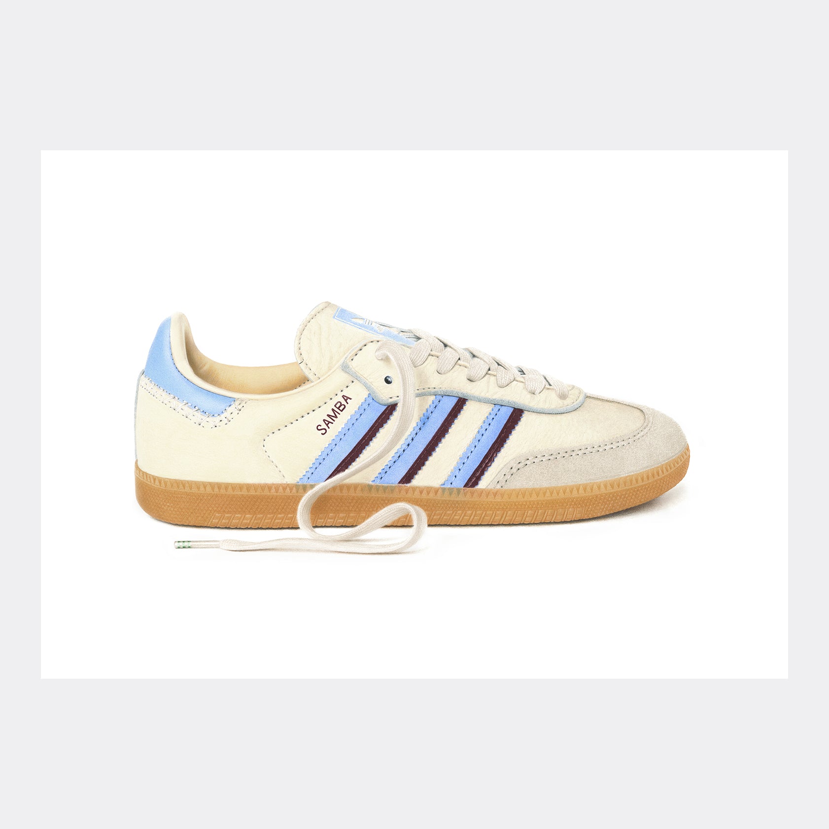 adidas Samba sneakers featuring gum sole, hand-drawn by Steph Morris